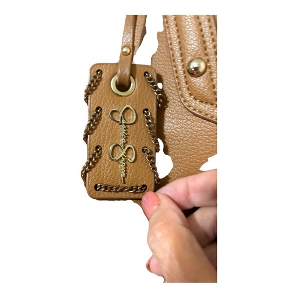 Jessica Simpson Timeless Brown Leather Tote with Spacious Design - Picture 11 of 11